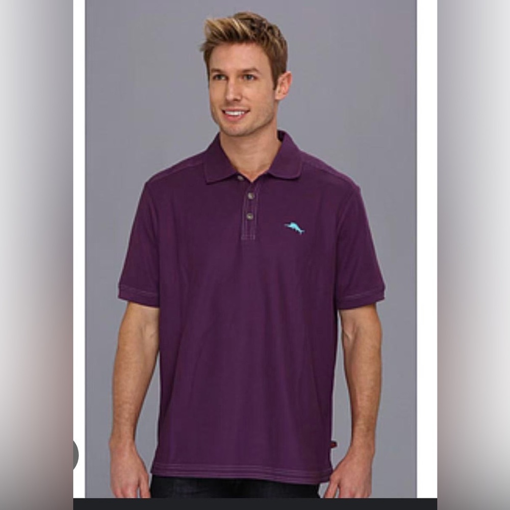 Tommy Bahama Emfielder Polo Shirt Mens 2XL TTG Supima‎ Cotton Island Zone Purple